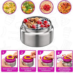 MAISON HUIS 8oz Soup Thermo Wide Mouth Vacuum Insulated Thermo Jar, Leak Proof Stainless Steel Food Container for Hot&Cold Food Kids Lunch Soup for School Travel (Purple)