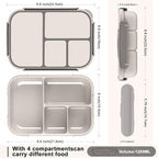 Lunch Box Kids,Bento Box Adult,Leakproof Lunch Containers for Adults/Kids/Toddler,1200ML-4 Compartments bento Lunch box with Utensil,Microwave & Dishwasher & Freezer Safe (White)