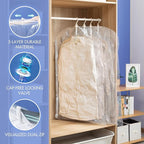 Hanging Vacuum Storage Bags, 4 Pack (53 x27.6 inch), Vacuum Seal bags for Clothing, Garment Storage for Jacket, Suits, Dresses, Closet Oragnization and Storage