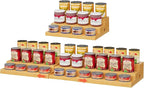 Extra-Long Expandable Bamboo Can Rack for Pantry – 3-Tier Adjustable Pantry Can Organizer, Large Capacity Holds up to 45 Cans, Pantry Shelf & Countertop Storage (Patent Pending)