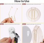 12-Pack Invisible Wall Plate Hangers, 8/10/12 Inch Brass Plate Holders with 16-Pack Wall Hooks