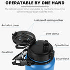Fanhaw 40 oz Insulated Stainless Steel Water Bottle with Chug Lid, Leakproof & Sweat-Free Extra-Large Metal Bottle for Outdoor, Hiking & Gym (Sky Blue)