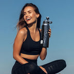 Insulated Water Bottle | Thickened Stainless Steel Vacuum Metal | Portable Sports Water Jug for Gym and Hiking with Straw, Carrier Bag, Handle Strap | BPA-Free 40 oz