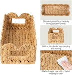 2 Pack Toilet Baskets,Scalloped Edge Wicker Basket for Toilet Paper Storage,Small Baskets for Bathroom,Living Room,Countertop, Shelves,Both Organizer&Decor,Natural Water Hyacinth