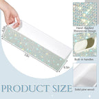 Honeydak Bling Rhinestone Bathroom Basket with Handle 13" x 6" x 3" Toilet Tank Tray, Crushed Diamond Bathroom Decor Accessories, Back of Toilet Storage Organizer, Sparkly Gifts for Women(White)