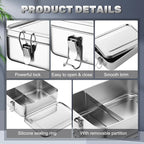 Umigy 1 Pcs Stainless Steel Food Containers 1400ml Metal Bento Lunch Box Stainless Steel Food Storage Containers, Lockable Clips to Leak Proof, Reusable Dishwasher Snack Boxes for Work