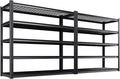 2Pack 59" W Heavy Duty 5-Tier Garage Shelving Unit,2500 lbs Capacity Adjustable Metal Storage Rack, Boltless Steel Shelves for Garage, Basement, Warehouse, Pantry & Kitchen 72"x59"x20",Black