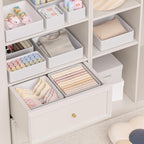 Vegan Leather Drawer Organizers,16 Pack Makeup Storage boxes,Vanity Drawer Luxury upgrade,Bedroom fabric Drawers replacement,bathroom organization and storage Optimal solution