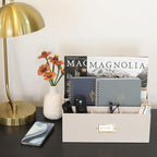 KIBAGA Stylish Linen Mail Organizer for Your Countertop – Easily Organizes Pens, Mail & More in Spacious Compartments on Any Desktop – The Perfect Desk Sorter for Paper & Office Essentials