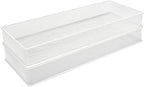 Annova Mesh Stackable Drawer Cabinet and Shelf Organizer Bins Storage Basket School Office Supply Holder Tray- Set of 2 (White, 6x15x2 Inch)