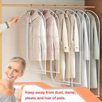 Garment Bag Clear for Long Dress (24'' x 60'' Set of 6) Clothing Suit Bags for Closet Storage Wedding Dress Garment Bags with Zipper Gown Garment Cover for Long Dresses