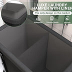 50 Gal(190L) High Grade Large Laundry Basket with Wheels, Rolling Laundry Hamper, Laundry Cart with Metal Frame and Removable Bag Design, Suitable for Laundry Room, Bedroom (Black, 2 Section 190L)