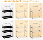 NPPLUS Bathroom Countertop Organizer, 2 Tier Metal Vanity Counter Skincare Shelf, Matte Black, 13.6"L x 6.9"W x 13.8"H
