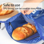 Oxford TPU Bread Bag with Buckle Reusable-collapsible Fabric Zippered Bread for Homemade Sourdough,Baking Supplies & Kitchen Essentials (2pcs bread bag 1pcs mesh bag)