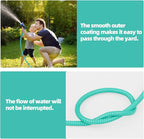 SPECILITE 25ft 304 Stainless Steel Garden Hose Metal, Heavy Duty Water Pipe with Nozzles for Yard, Outdoor - Flexible, Never Kink & Tangle, Puncture Resistant (Aqua)