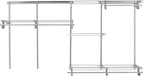 ClosetMaid ShelfTrack Wire Closet Organizer System, Adjustable from 5 to 8 Ft., With Shelves, Clothes Rods, Hardware, Durable Steel, Satin Chrome
