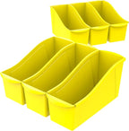 Storex Large Book Bin, 14.3 x 5.3 x 7 Inches, Yellow, Case of 6 (71119U06C)