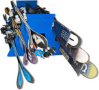 TRAPSKI Mobile Racing and XC Ski Rack Marine Grade HDPE Plastic | UV Protected | Premium Strap Included | 3 Year Warranty | Made in The USA | Veteran Owned Business (Blue, Six Pack)