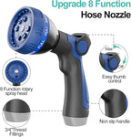 SPECILITE 25ft 304 Stainless Steel Garden Hose Metal, Heavy Duty Water Pipe with Nozzles for Yard, Outdoor - Flexible, Never Kink & Tangle, Puncture Resistant (Aqua)