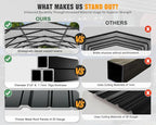 20x26 FT Heavy Duty Metal Carport, 2-Car Garage with Structural Reinforcement, Galvanized Steel Roof, Ground Anchors, 120lbs/Sq.Ft Snow/Wind Resistant Carports, Fits Pickups, Trucks, RVs, Boats