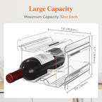 Lifewit Plastic Stackable Wine Rack for refrigerator, Cabinet, Countertop,Wine Bottle Holder, Water Bottle Organizer for Fridge, Pantry, Hold 12 Bottles