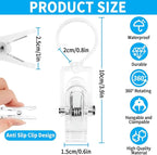 VinBee 20 PCS Laundry Hooks with Clips Super Strong Plastic Home Travel Swivel Hanging Hanger Closet Organizer Clamps Socks Boot Bras Towels for Bathroom Wardrobe Kitchen Office - 4.3 Inches (Clear)