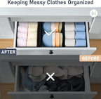 DIMJ Drawer Organizer Clothes - Underwear Organizer Small Closet and Storage Box Dresser Organizer,Drawer Dividers for Baby Clothes,Bra,Socks, Belt, Tie, Set of 6,Black