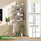 Over The Toilet Storage Cabinet, Metal 4 Tier Bathroom Shelves Over Toilet, Bathroom Oragnizer with 4 Hooks and Paper Holder, Chrome