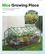 Quictent Mini Greenhouse, Portable Quick-Setup Small Tabletop Waterproof UV Protected PVC Cover Shelter for Outdoors/Indoors W/ Raised Base for Garden Plant Seed Starting, 71"x36"x36" Clear