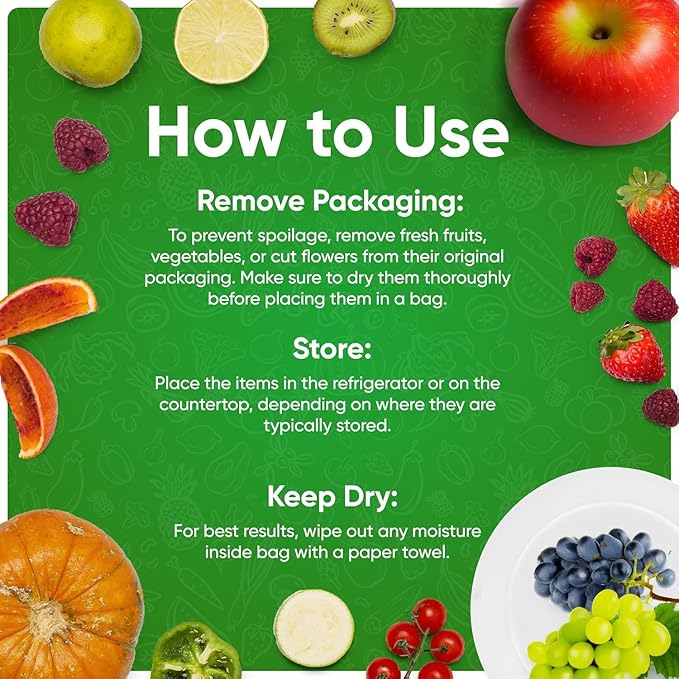 30-Pack (15M, 15L) - Extend Shelf Life, Reusable Produce Bags For Refrigerator, Keeps Fruits, Vegetables & Herbs Fresh Longer, Reusable Vegetable Bags with Twist-Ties