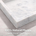 Natural White Marble Tray for Bathroom | Kitchen | Vanity | Desktop, Stone Organizer for Coffee Table, Dresser, Nightstand, Candles, Soap, Towel, Plant, Jewelry (10" x 6"), Rectangular