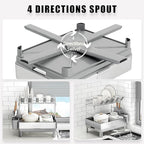 Ewaiira Dish Drying Rack, 2 Tier Large Dish Rack, Stainless Steel Dish Drainer for Kitchen Counter, Dishes Rack with Automatic Drainage, Utensil Holder&Cups Holder,Space Saving Kitchen Organizer,Gray