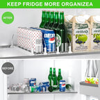 2025 Drink Organizer for Fridge, Upgrade Soda Can Dispenser for Refrigerator, Automatic Pusher Glide Fridge Can Organizer for Refrigerator, Fridge Soda Can Organizer (3 Rows white)