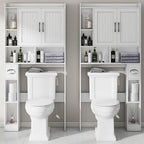 Over The Toilet Storage Cabinet, Farmhouse Storage Cabinet Over Toilet with Barn Door，Home Space-Saving Toilet Rack, for Bathroom, Restroom, Laundry