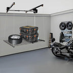 Garage Ceiling Storage Racks, 4x4 FT Garage Ceiling Lift Storage Rack, Lifting 79" Height, Minimum Space 6x6 FT for Overhead Garages Storage Lifting Organization System(300LBS, Satin Black)