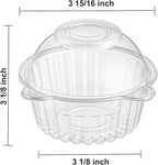 Bekith 150 Pack Individual Cupcake Containers, Plastic Cupcake Holder with Lid, Single Cupcake Boxes, Muffin Container for Party, Stackable