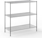 24" Deep x 54" Wide x 54" Height Wire Shelving Kit | 3-Tier | NSF Commercial Storage Rack Unit