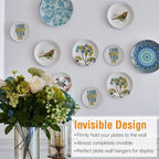 Bilillo 6 Pack Plate Hangers for The Wall, Suitable for 10''-14'' Decorative Plate,Invisible Heavy Duty Wire Plate Holder with Wall Hooks, Plate Hangers for Displaying Plates, Platter, Dish (Black)