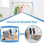 Lmaray Portable Garment Rack, Compact Folding Clothes Drying Rack, Mini Clothing Rack for Travel, Camping, RV, Dance Costume, Laundry Indoor, Outdoor (Larger)