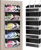 Over the Door Hat Organizer for Baseball Caps, Hold up to 60 Hats Rack Storage for Door/Closet/Wall, Clear Pockets Hanging Hat Holder for Baseball Caps with 10 Mesh Pockets, Grey