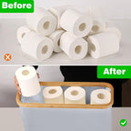 Toilet Paper Storage Basket with Bamboo Lid, Large Storage for Up to 9 Mega Rolls or 12 Regular Rolls, Toilet Paper Organizer for Bathroom (Grey)