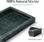 Natural Green Marble Tray for Bathroom | Kitchen | Vanity | Desktop, Stone Organizer for Coffee Table, Dresser, Nightstand, Candles, Soap, Towel, Plant, Jewelry (12" x 8"), Rectangular