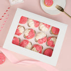 12 Count Cupcake Boxes, 4 Pack Auto-Popup White Cupcake Containers with Window and Inserts Cupcake Carrier with Holders to Fit Dozen Cupcakes and Muffins