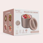 Bentgo Stainless Insulated Food Container - 2.4 Cups (19 oz), Triple-Layer Insulation, Vacuum Seal, Leak-Proof, Built-In Handle, Wide Opening, Premium Stainless Steel, for Cool/Warm Foods (Rose Gold)