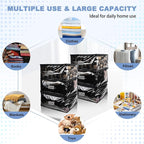 Clear Zippered Storage Bags Plastic Sweater Storage Bags with Zipper 6 Packs Clothing Organizer for Blankets Linen Sweater Bed Sheet Quilt Clothes Pillow (18 x 15 x 9 Inch, Black)