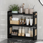 Bathroom Counter Organizer,Bathroom Counter Shelf,Bathroom Organizers,Under Sink Organizer,Cologne Organizer For Men,Cologne Cabinet,Spice Rack Organizer for Cabinet,Gifts(Black 3 Tier)