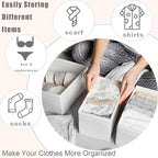 Drawer Organizer Clothes 8 Pack Clothes Organizer Dresser Drawer Organizers for Socks Underwears Bras Foldable Closet Organizers and Storage Fabric Storage Dividers for Nursery Bedroom, White