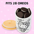 Silver Buffalo Sanrio Hello Kitty Halloween Spooky Mummy Ceramic Cookie Snack Candy Jar with Airtight Bamboo Lid (Small)