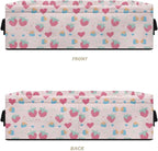 Storage Bin Organizer Collapsible Fabric Basket for Bathroom Kitchen Office Home Storage with Handles for Easy Carrying 13.89 x 7.13 x 4.37 Inch, Strawberry Love Flower Pink