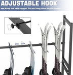 WALMANN Garage Sports Equipment Organizer Stand, Freestanding Ski & Snowboard Storage Rack with Ball Bin and Golf Bag Holder, Multi-Sport Storage for Garage
